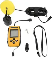 XTevu Fish Finder, Wired Sonar Depth Detector LCD, Boat Fishing Depth Sensor, High Accuracy Underwater Sonar Scanner