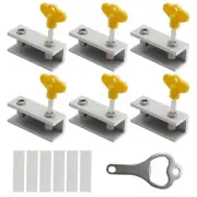 6 Sets of Window Locks Sliding Window Locks with Key for Vertical and Horizon...