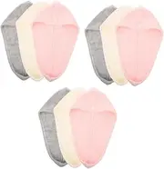 FOMIYES 3sets Practical Fast Drying Hair Towels Comfortable Fleece Head Wraps Great for Girls and Women 3pcs*3