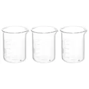 3Pcs 100ml Low Form Glass Beaker, 3.3 Glass Graduated Measuring Cups