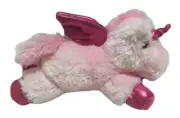 Justice Unicorn With Wings Stuffed Animal Plush Toy Pink Pegasus Aurora 2017 NWT