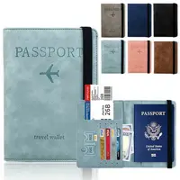 在飛比找樂天市場購物網優惠-防盜皮革護照包 RFID卡包 Travel Wallet 護