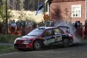 WRC Neste Oils Rally Finland 2006 Jussi Valimaki Mitsubishi action Old Photo
