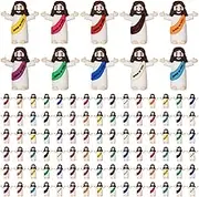ARCHCRTC 100 Pcs Mini Jesus Figures Tiny Jesus Loves You Figurine Little Religious Christ Savior Doll to Hide and Seek for Sunday Easter Egg Stuffers Gift (100, Multicolor)