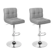 NNEDSZ Set of 2 Fabric Swivel Bar Stools - Grey