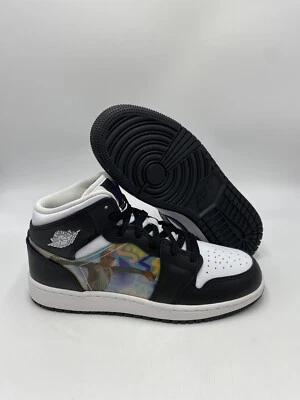 Nike Air Jordan 1 Mid (GS)‘Hologram’ Black/Concord Sz.6Y/Wmns.7.5 (DR9495-001)