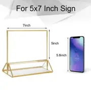 Cliseld Acrylic Signs Holder, 5 X 7 Clear Table Signs Stand, Double Sided Table