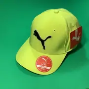 PUMA Stretch Fit Adult Hat Size L/XL Yellow w/Black, White