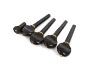 Ebony Tuning Pegs Set for 4/4 Full-Size Violins, Compatible with Wooden Fiddles
