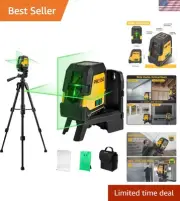 Dual Module Green Laser Level Tool with 37-1/2 Inch Tripod for Precise Alignment