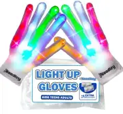 White LED Light-Up Glow Dark Skeleton Gloves Boys Girls Toy Gift by The Noodley