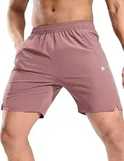 [Haimont] 7 Inch Athletic Running Shorts Men Dry Fit Lightweight Workout Shorts with Zipper Pockets No Liner, Quick Dry