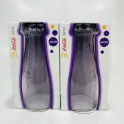 McDonalds Coca Cola Coke Glass 2013 Purple in Box 340ml Collectable Coke x 2
