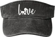 [Fenmshairy] Women's Love Dachshund Dog Sport Sun Visor Hat Adjustable Empty Top Golf Baseball Cap for Men Women