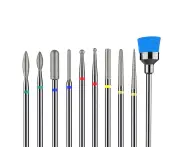 10Pcs Diamond Nail Drill Bit Set, Professional Cuticle Nail Drill Bits Kit for Acrylic Gel Nails, Manicure Pedicure Shapen Remove Tools, Home Salon Use