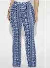 Fashion Nova New Flare Pant Sz L Blue And White Pattern
