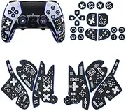 JEMDO Controller Performance Grips Compatible PlayStation 5 DualSense Edge Controller,PS5 Anti-Slip Stickers Tape,Sweat-Absorbent Cover Skin,ps5 Edge Accessories,Black Print