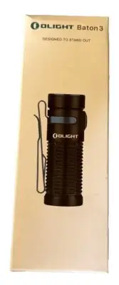 Olight Baton 3 Flashlight 1200 Lumens 6 Function Black NEW IN BOX