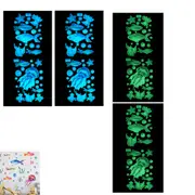 4pcs Ocean Wall Decals Glow in The Dark Sea Wall Stickers Underwater Sea World Wall Decor -Blue and Green