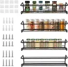 Nealie Wall Spice Rack Organizer- 4 Tier Hanging Stainless Steel Spice Racks ...