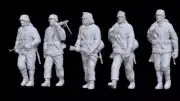 1/35 Scale WwII German Infantry 5 Figures Soldiers Model Kit Resin Printed Toys