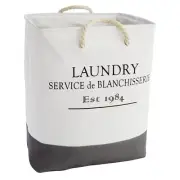 Okuna Outpost Canvas Laundry Basket with Handles for Bathroom, Bedroom (White...