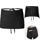 3 Pockets Waist Apron Black Short Half Waist Apron New Short Apron Hairdresser