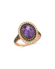 Le Vian Modern Romance 14K Rose Gold 3.03 ct. tw. Diamond & Amethyst Half-Eternity Ring