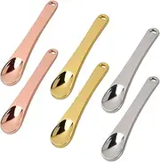 6 Pieces Mini Cosmetic Spatula, Metal Makeup Spatula, Reusable Face Cream Applicator, Multifunctional Skincare Spoon Skin Care Spatula Beauty Tools for Makeup Facial Cream Facial Mask