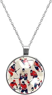 [Diusye] Necklaces for Women, Rink Ice Hockey Players Print Stainless Steel Pendant Necklace Jewelry Birthday Anniversary Wife Girls Friends Gift