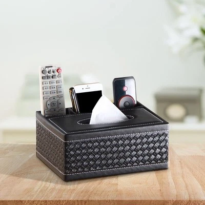 Tissue Box Cover Retro Rectangle Kleenex Box Holder PU Leather Facial Tissue ...
