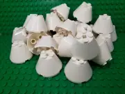 ** 25 CT LOT ** Lego NEW white 4 x 4 x 2 round "cone" pieces Lot of 25