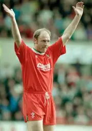 Swindon Town Player-manager Steve McMahon celebrates after becomin- Old Photo