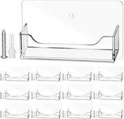 Wesiti 12 Pcs Wall Mount Business Card Holder Clear Acrylic Desk Business Card Holder Display Plastic Stand Door Desktop Organizer for Office Home, Wall Mount or Place on Table