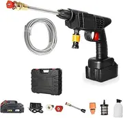 EzJet Hydrowasher, Hydrowasher Ezjet Power Washer, with Battery Powered and 5m high-Pressure Water Pipe, for Car, Home, Floor, Fence Cleaning and Watering (1Pcs * 24V Battery)