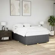 vidaXL Bed Frame without Mattress Dark Grey Double Fabric