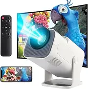 Mini Projector,HY320 Mini Portable Projector, 4K 200 ANSI Smart Projector with Android 11.0,WiFi 6 and Bluetooth 5, Auto Keystone Correction,30"-130" Screen,180°Rotatable (White)