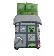 Minecraft Icon Adventure 100% Microfiber Twin Size Bed Set Gaming Bedding Sheets