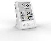 WiFi USB Rechargeable Temperature and Humidity Detector Household Office Baby's Room Hygrothermograph LCD Display Temperature and Humidity Meter Temperature Tester Hygrometer Compatible with