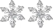 [QionWon] 1 Pair Stud Earrings Dress Up Women Girls Snowflake Ear Studs Eye-catching