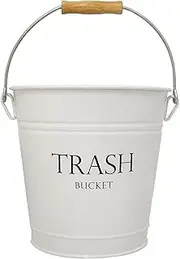 InterDesign Pail Wastebasket Trash Can, White