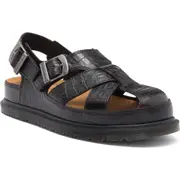 Dr. Martens Archive Fisherman Sandal in Dark Brown Aniline Croc Emboss at Nordstrom, Size 8Us