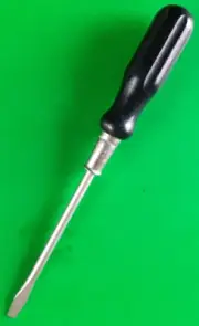 NOS Millers Falls no. 7777 6" Black Wood Handle Slotted Flat Head Screwdriver