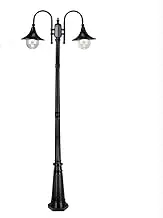 Outdoor lamp 2-Lights Nordic Black High Pole Landscape Road Lamp Rustic Aluminum Post Pole Lawn Lantern Traditional Classic Garden Street Light Commun