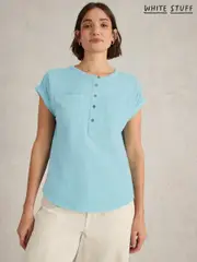 White Stuff Blue 100% Cotton Beth Blouses (F48289) | $104