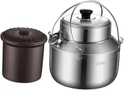 Generic Stew Cooker Slow Cooker with Handle Multifunction Saucepan Health Preservation Cooker Stovetop Pot for Home Cooking Kitchen, Silver