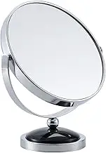 Double-Sided Rotating Makeup Mirror 2X Magnification Magnifying Mirror Tabletop for ° Rotation Elegant Black