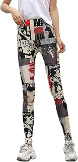 [SMIUPIN] Spring Women's Leopard Pants Stretch Leggings Printed Striped Pants Camouflage Trousers for Workout Running Yoga