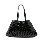 [Dragon Diffusion] Dragon Diffusion Patent-leather Woven Tote Bag ONE SIZE BLACK