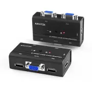 VGA KVM Switch 1 Monitors 2 Computers, 2 Port USB-VGA KVM Switcher with 3 USB...